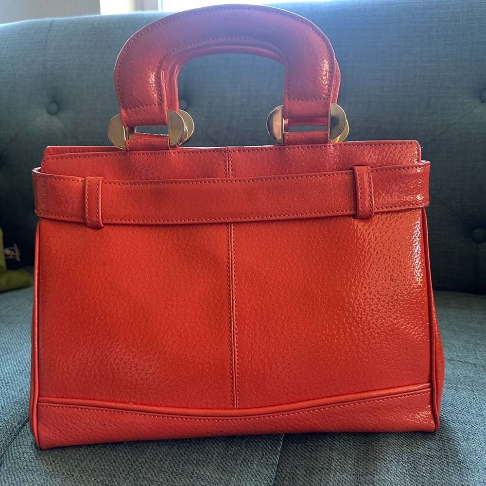 Missoni Orange Satchel with Gold Hardware and Structured Design - Picture 2 of 8